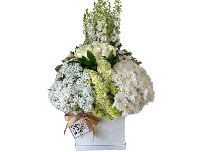 Happiness Box-White Flowers Arrangement | Mother