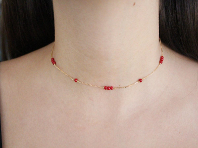 Coral Red Choker
