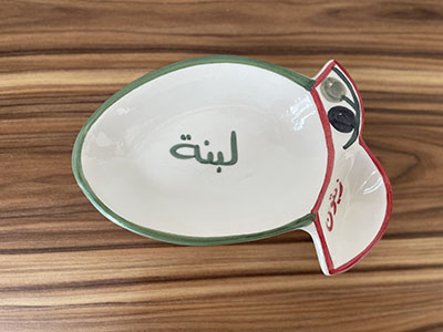Hand painted Ceramic Labneh Plate