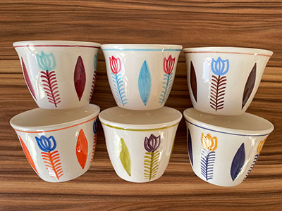 Ceramic Lebanese Tea Cups Set 