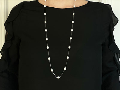 Long Natural Pearl Necklace
