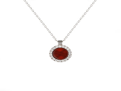 Red Stone Diamond Necklace|Giftonclick