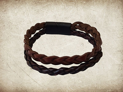 Double Band Leather Bracelet