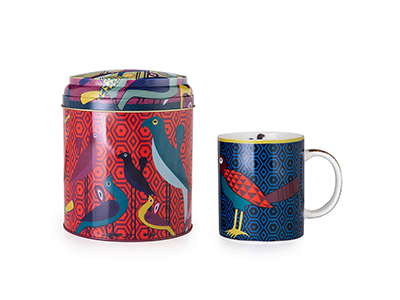 Tin Box With Mug Birds of Paradise| Giftonclick
