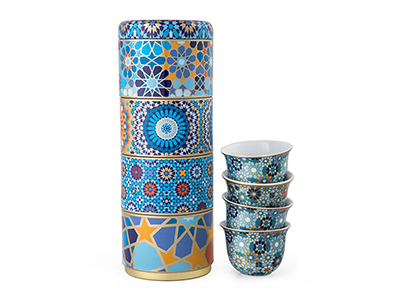 Tin Box- 4 Coffee Cups Moucharabieh|Giftonclick