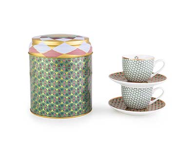 Tin box-2 cups and Saucer OPERA 