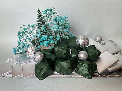 Silver and Green Chocolate Tray 