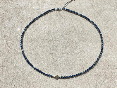 Hematite Beads Necklace with Cross