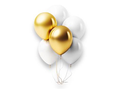 2 helium balloons  