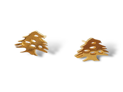 Gold Plated Cedar Earrings