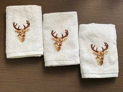 Embroidered Deer Mini Towels