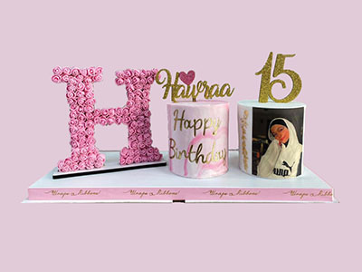 Double Birthday Cake & Flower Letter-For Her