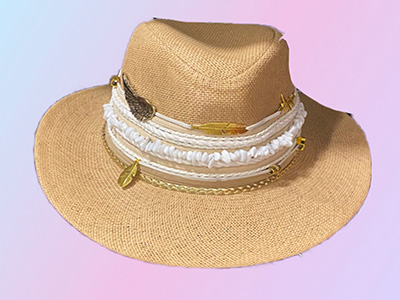 Feather Straw Hat 