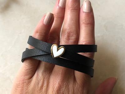 Gold Plated Heart Leather Bracelet|Love& romance
