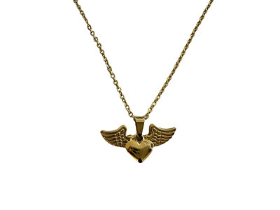Wing Heart Gold Plated Necklace