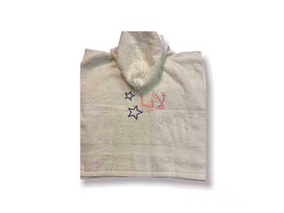 Kids Towel Poncho With Embroidered Name