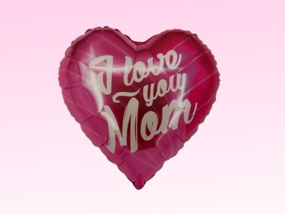 I love you Mom heart shape balloon