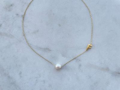 Pearl & Letter Necklace