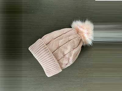 Wool Pink Hat with POMPOM