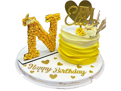 Ruffle Cake with Letter|Giftonclick