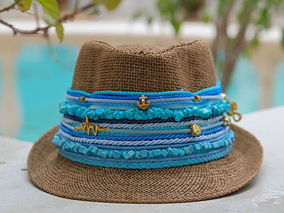 Shades of Turquoise Straw Hat|Summer Essentials