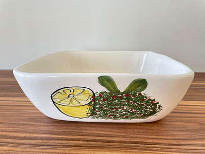 Hand Painted Ceramic Tabbouleh Serving Bowl