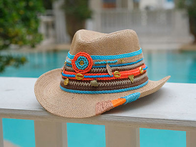 Bead Embellished Straw Hat|Women Accessories
